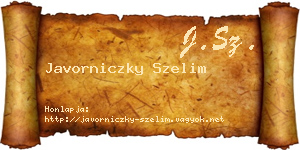 Javorniczky Szelim névjegykártya